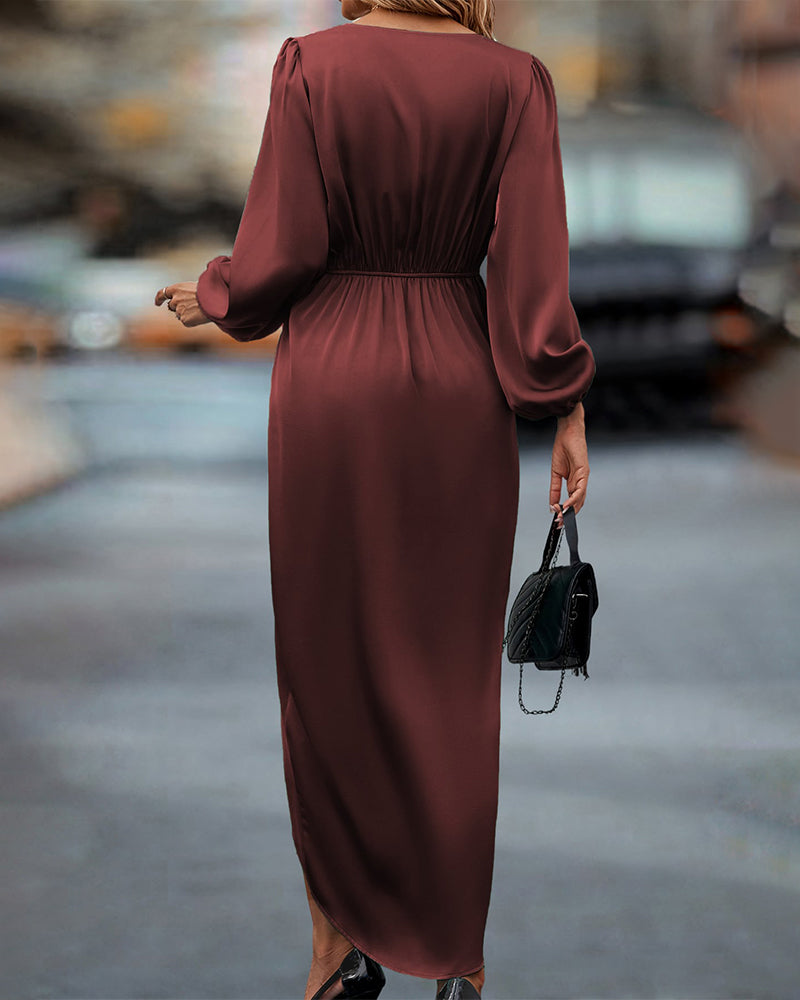 Ella | Women's Satin Twist-Front Maxi Dress