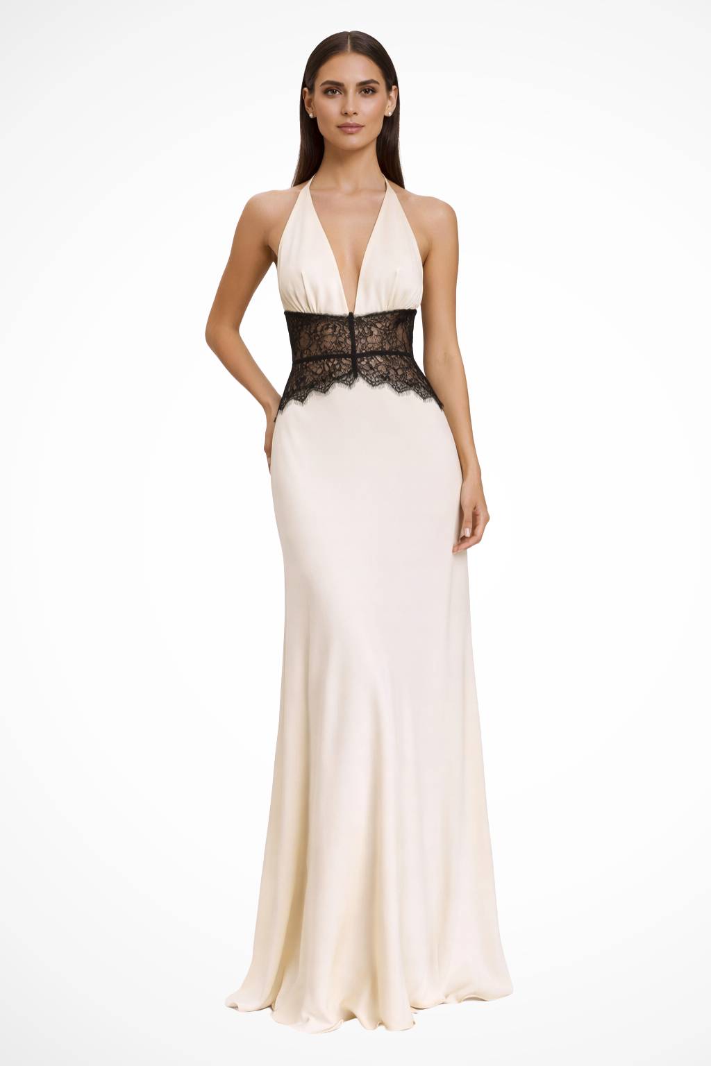 Ines | Women Halter Neck Backless Maxi Wedding Guest Dress