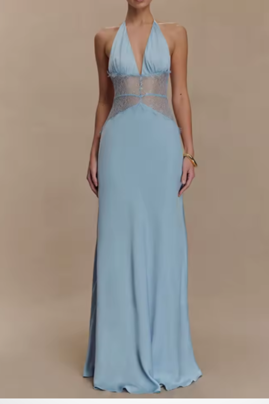 Ines | Women Halter Neck Backless Maxi Wedding Guest Dress