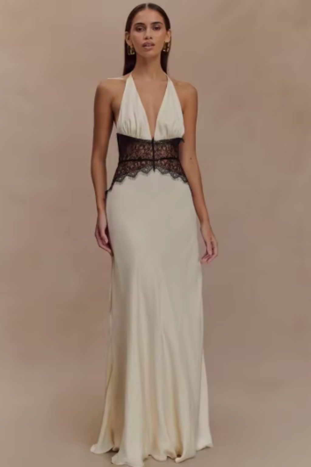 Ines | Women Halter Neck Backless Maxi Wedding Guest Dress
