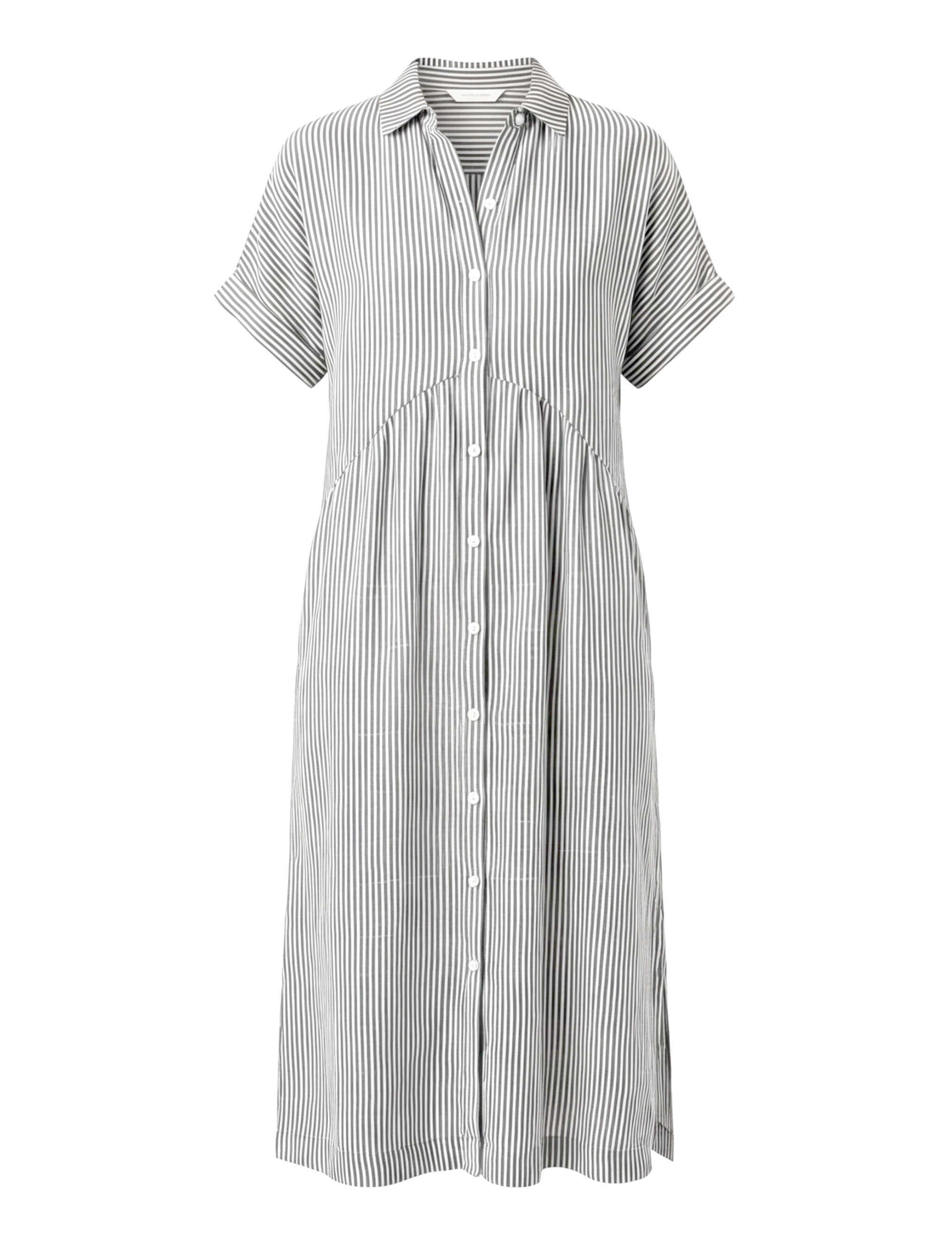 Tracey | Women's Striped Linen Shirt Midi Dress