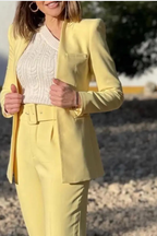 Georgina | Women's Tailored Belted Blazer & Slim-Leg Three-Piece Suit Set
