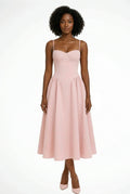 Serena | Women’s Corset Bodice Elegant Midi Wedding Guests Dress