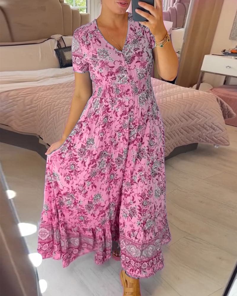 Mia | Women's Floral Boho Maxi Dress