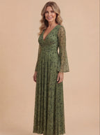 Gail | Women's Glitter Spot Chiffon Wrap Maxi Dress