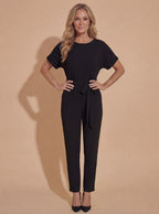 Nikki | Women's Short Sleeve Belted Jumpsuit