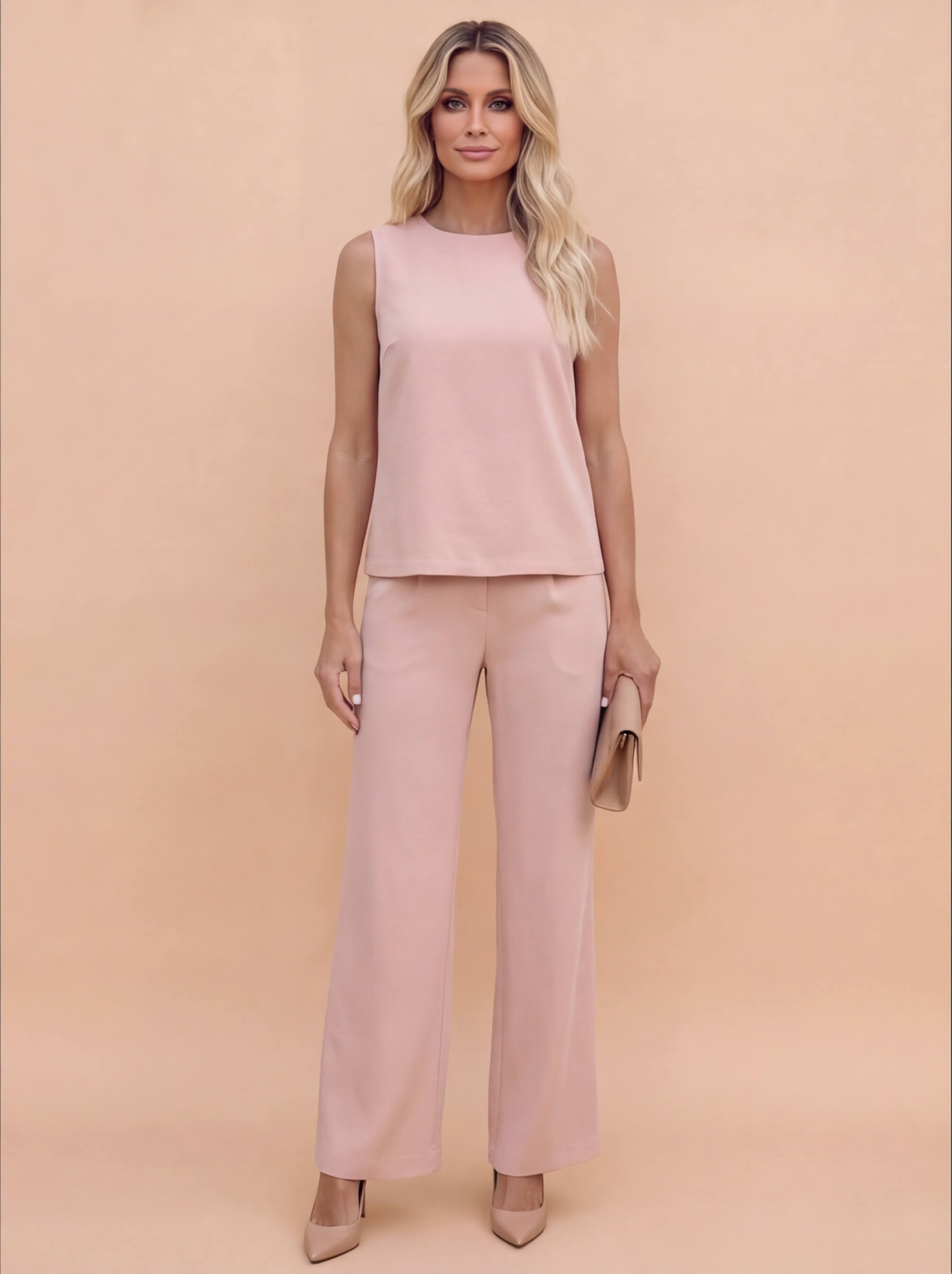 Sharon | Women's Sleeveless Top & Wide Leg Trouser Co-ord Set