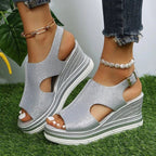 Molly | Women's Shimmer Platform Wedge Sandal