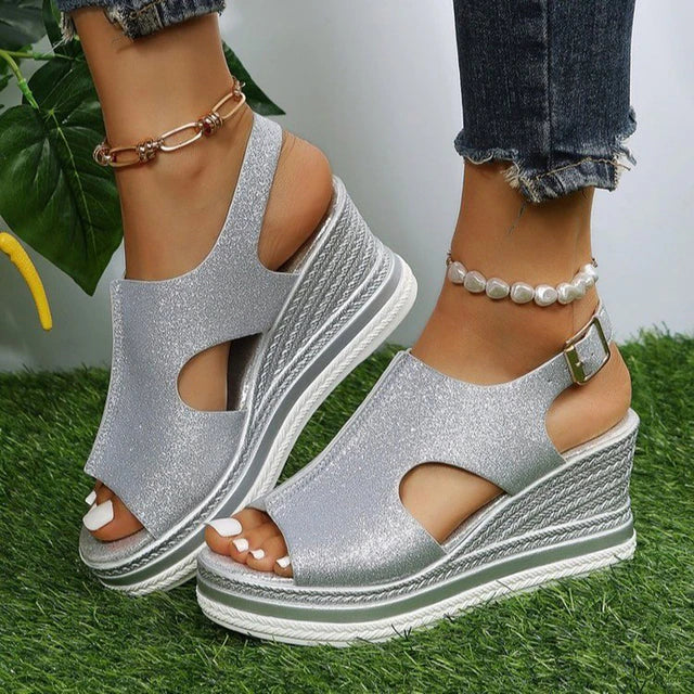 Molly | Women's Shimmer Platform Wedge Sandal