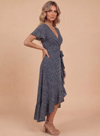 Diane | Women's Ditsy Print Wrap Midi Dress