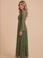Gail | Women's Glitter Spot Chiffon Wrap Maxi Dress