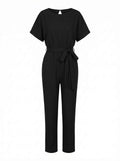 Nikki | Women's Short Sleeve Belted Jumpsuit