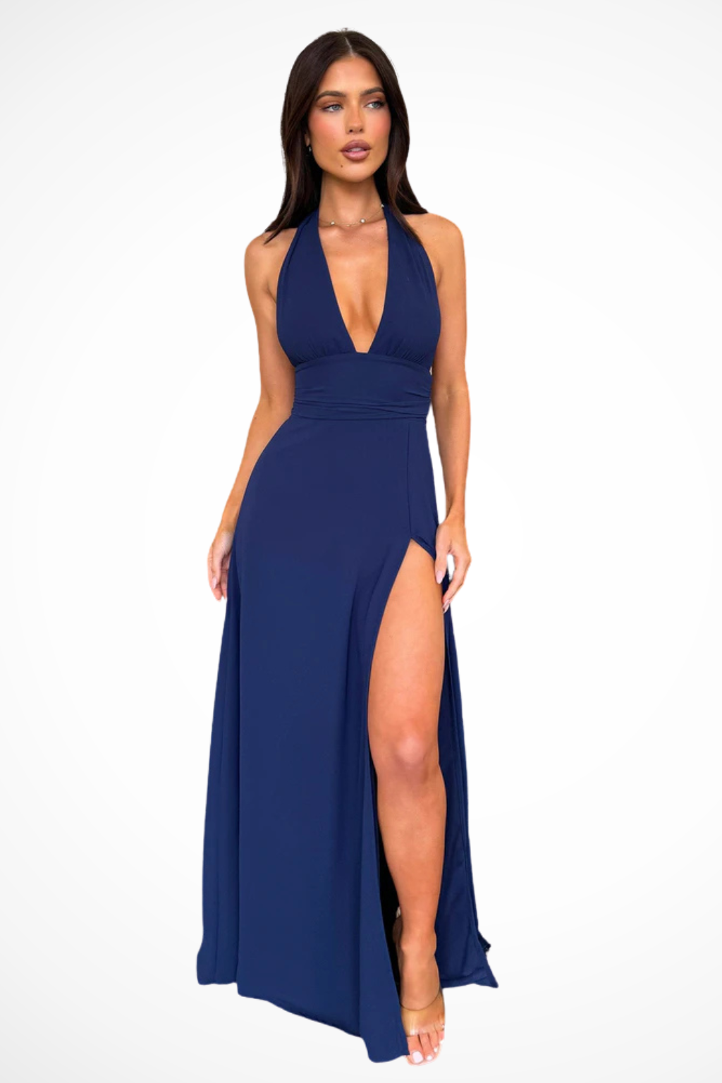 Kathy | Women’s Halter Neck Maxi Dress with Side Slit