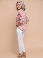 Claire | Women's Floral Print Linen Button-Up Shirt