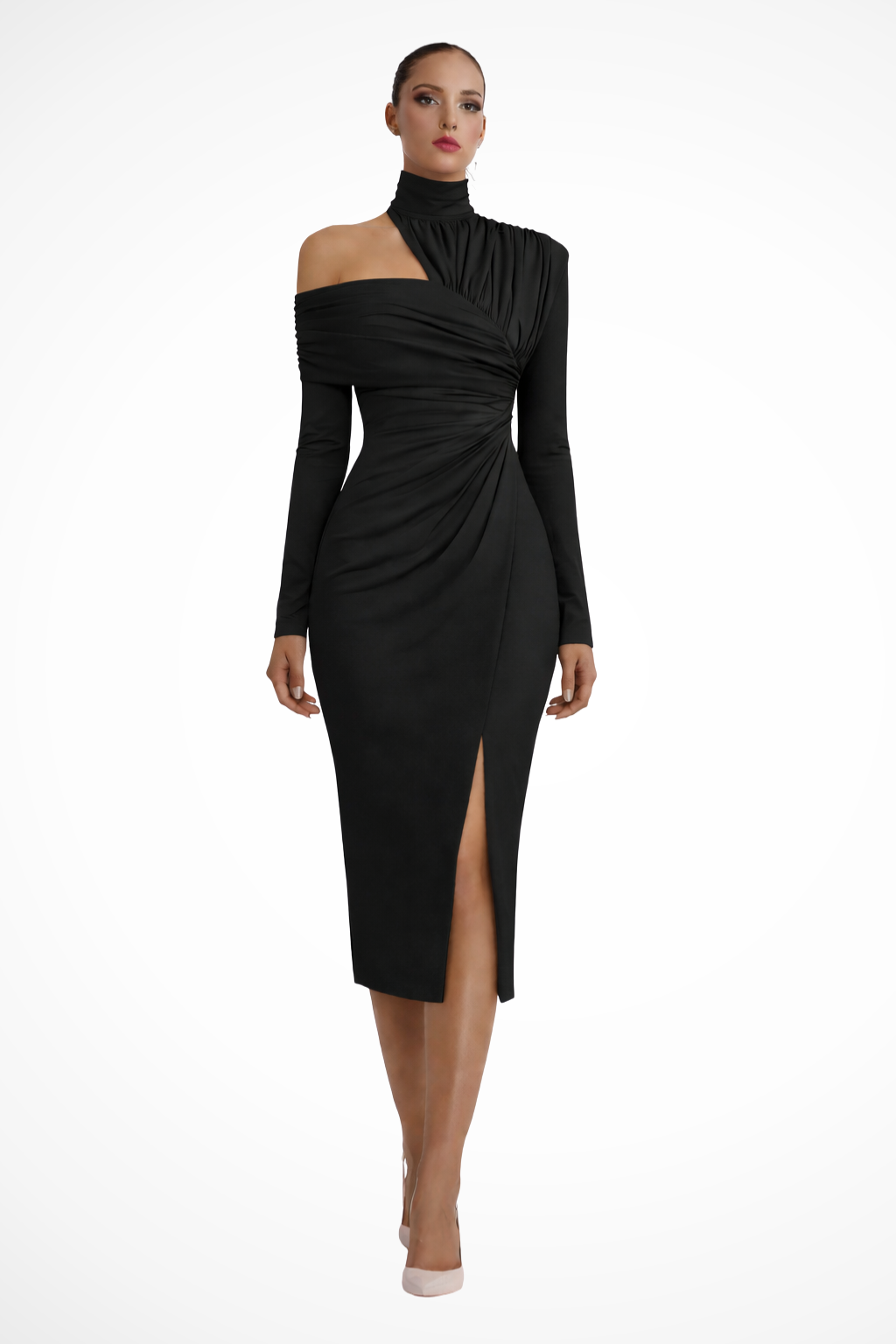 Alexia | Women Asymmetric One Shoulder Wedding Guest Midi Dress