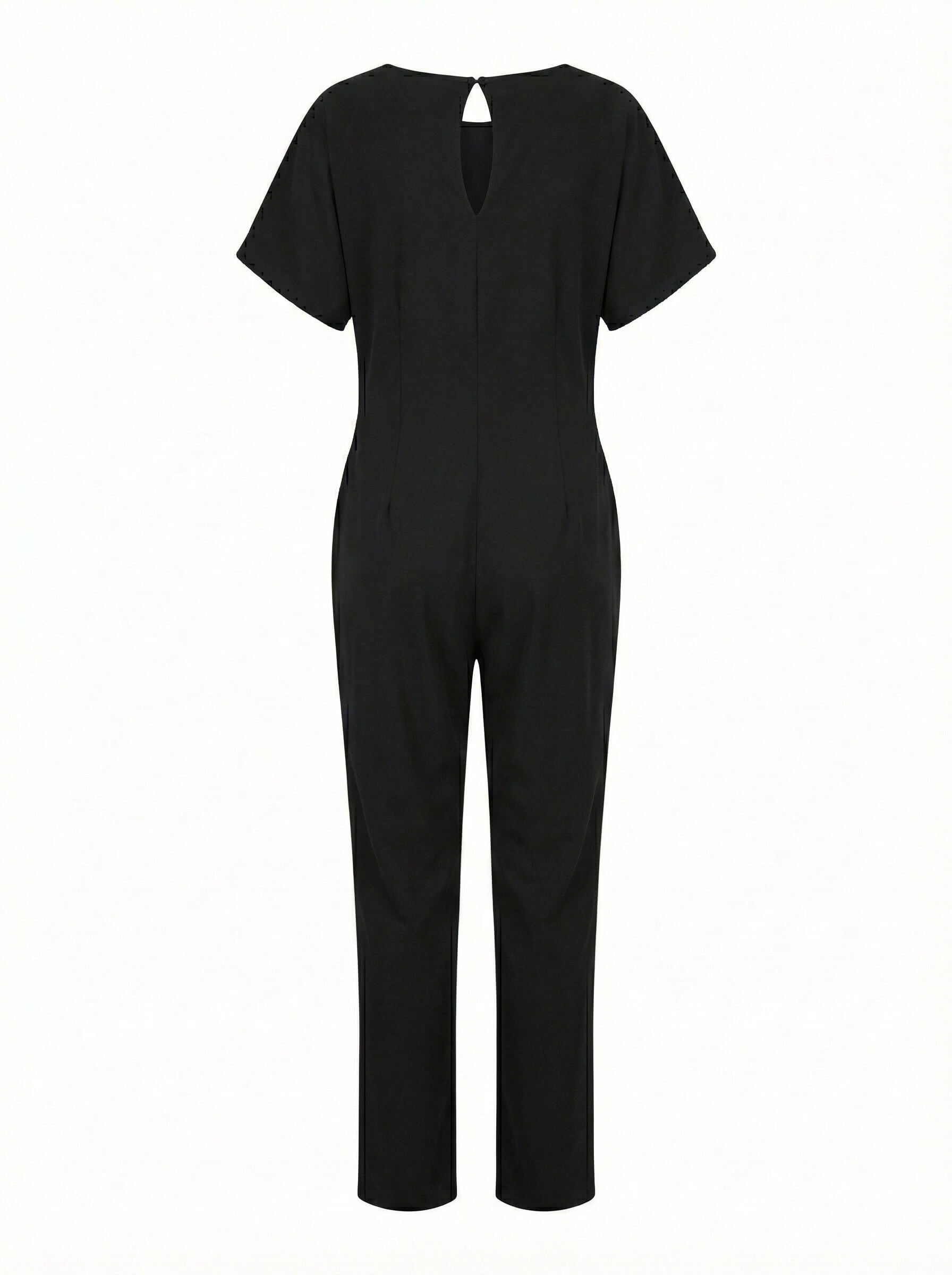 Nikki | Women's Short Sleeve Belted Jumpsuit