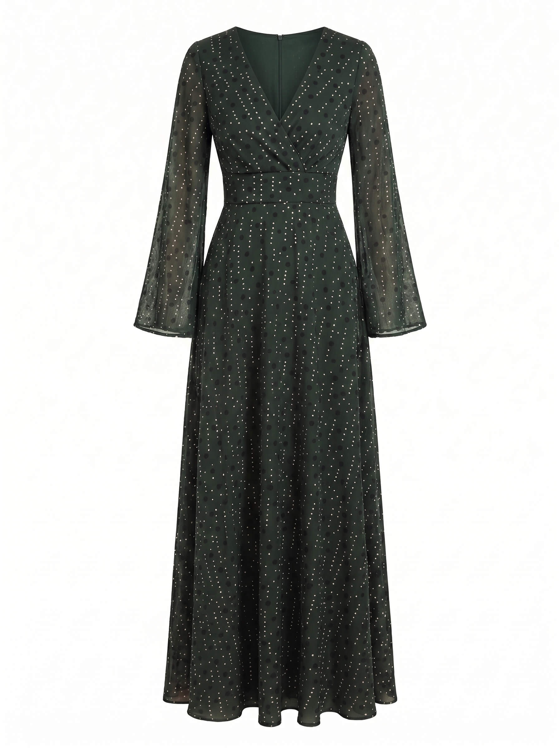 Gail | Women's Glitter Spot Chiffon Wrap Maxi Dress