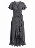 Diane | Women's Ditsy Print Wrap Midi Dress