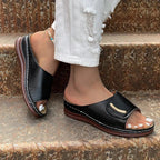 June | Women's Elegant Velcro Wedge Sandal