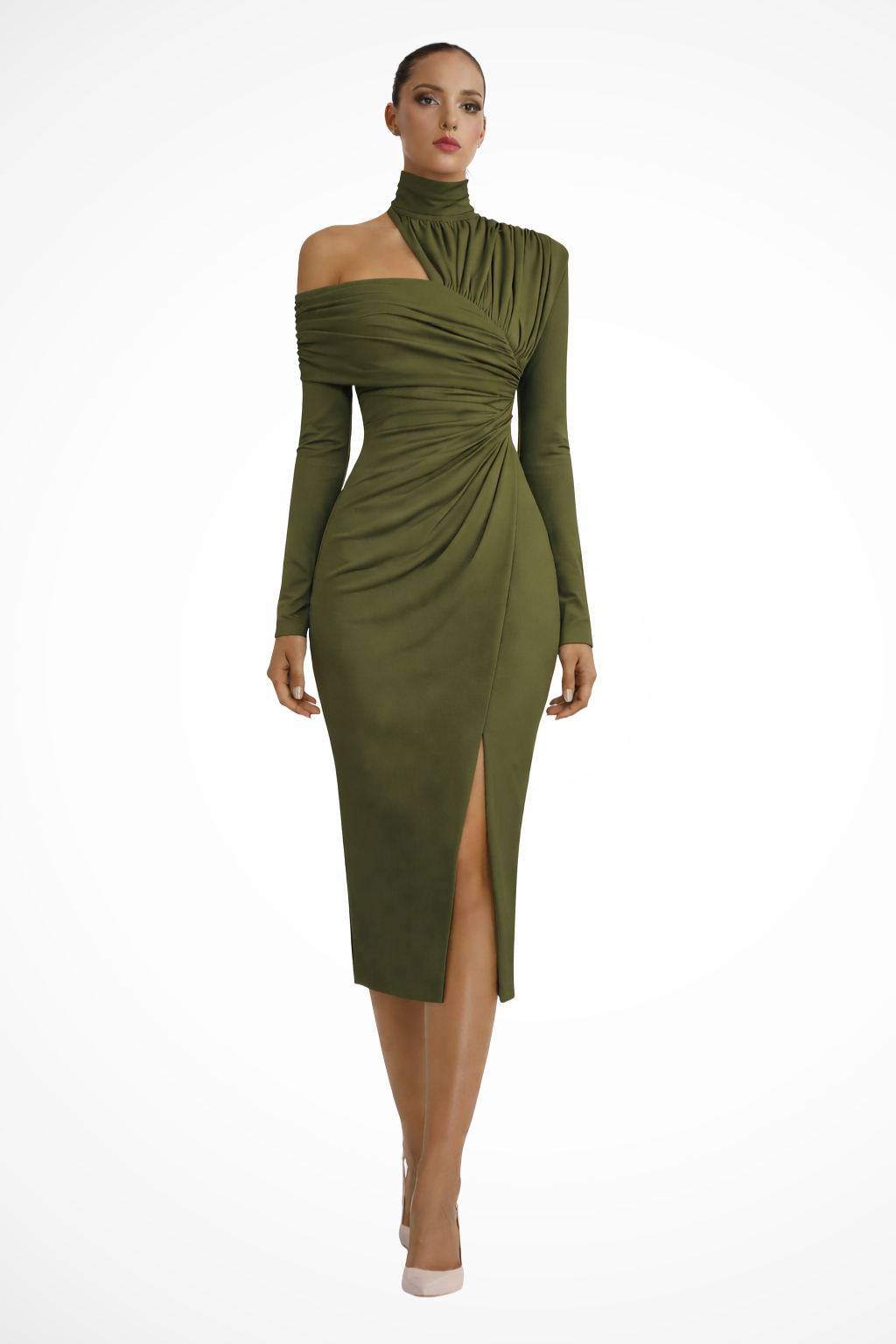Alexia | Women Asymmetric One Shoulder Wedding Guest Midi Dress