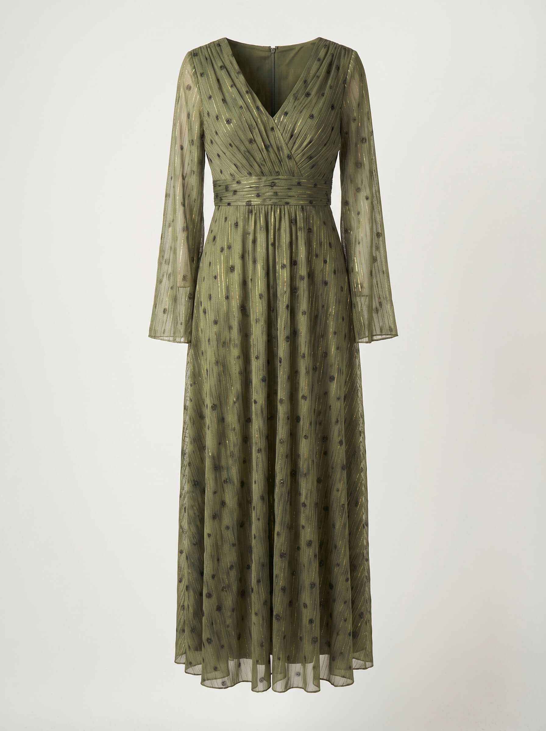 Gail | Women's Glitter Spot Chiffon Wrap Maxi Dress