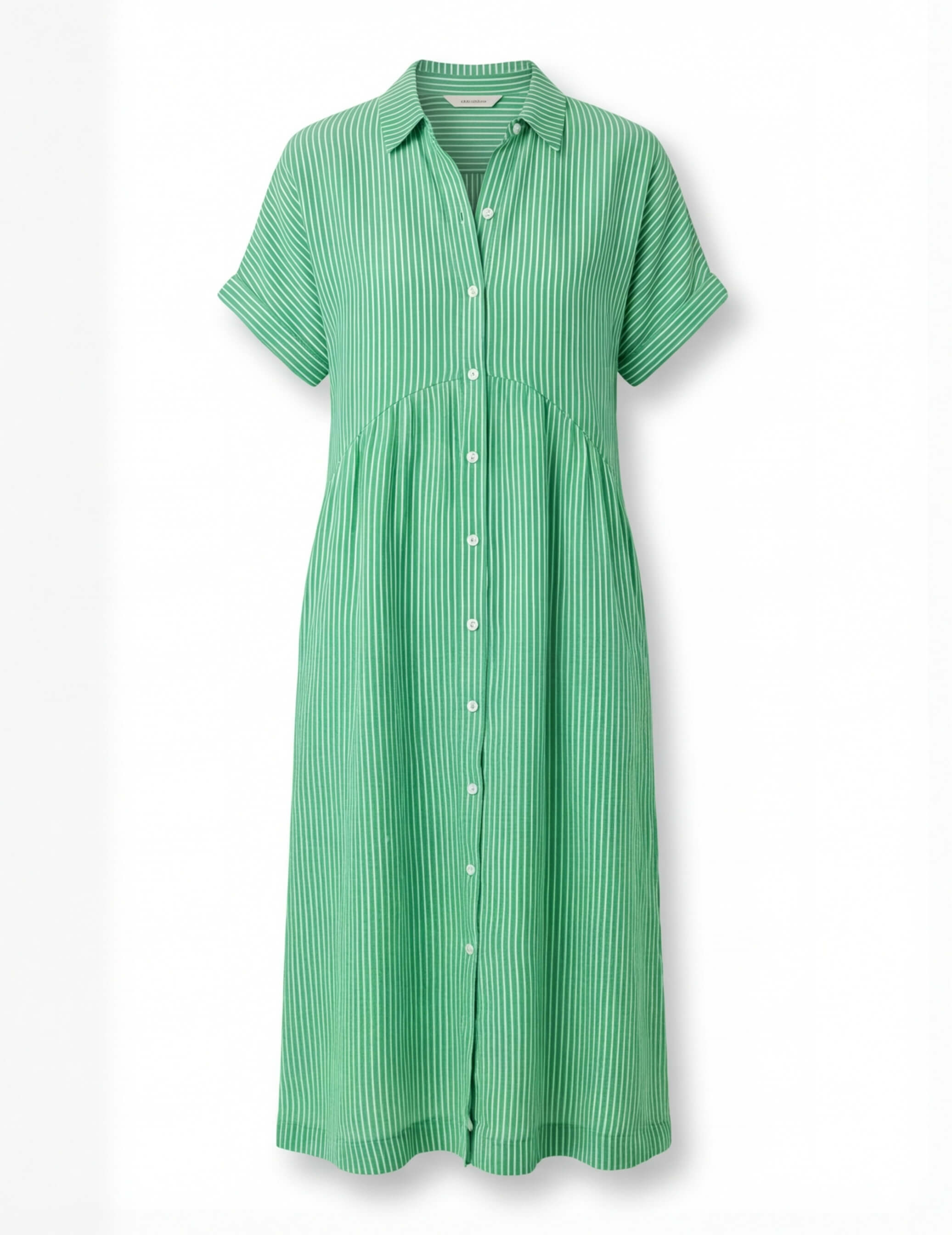 Tracey | Women's Striped Linen Shirt Midi Dress