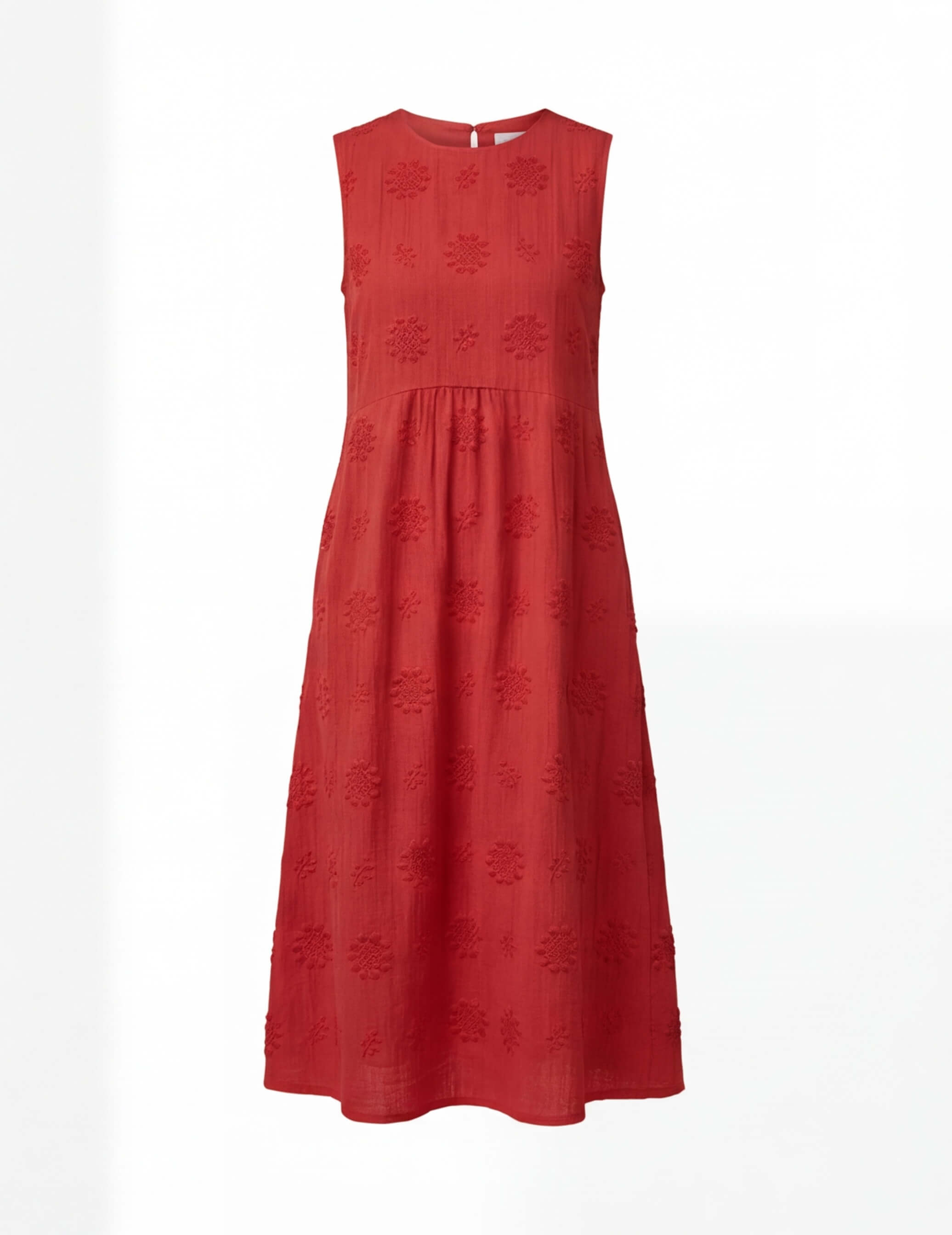 Paula | Women's Embroidered Sleeveless Midi Dress