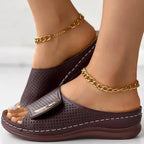 June | Women's Elegant Velcro Wedge Sandal