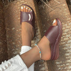 June | Women's Elegant Velcro Wedge Sandal