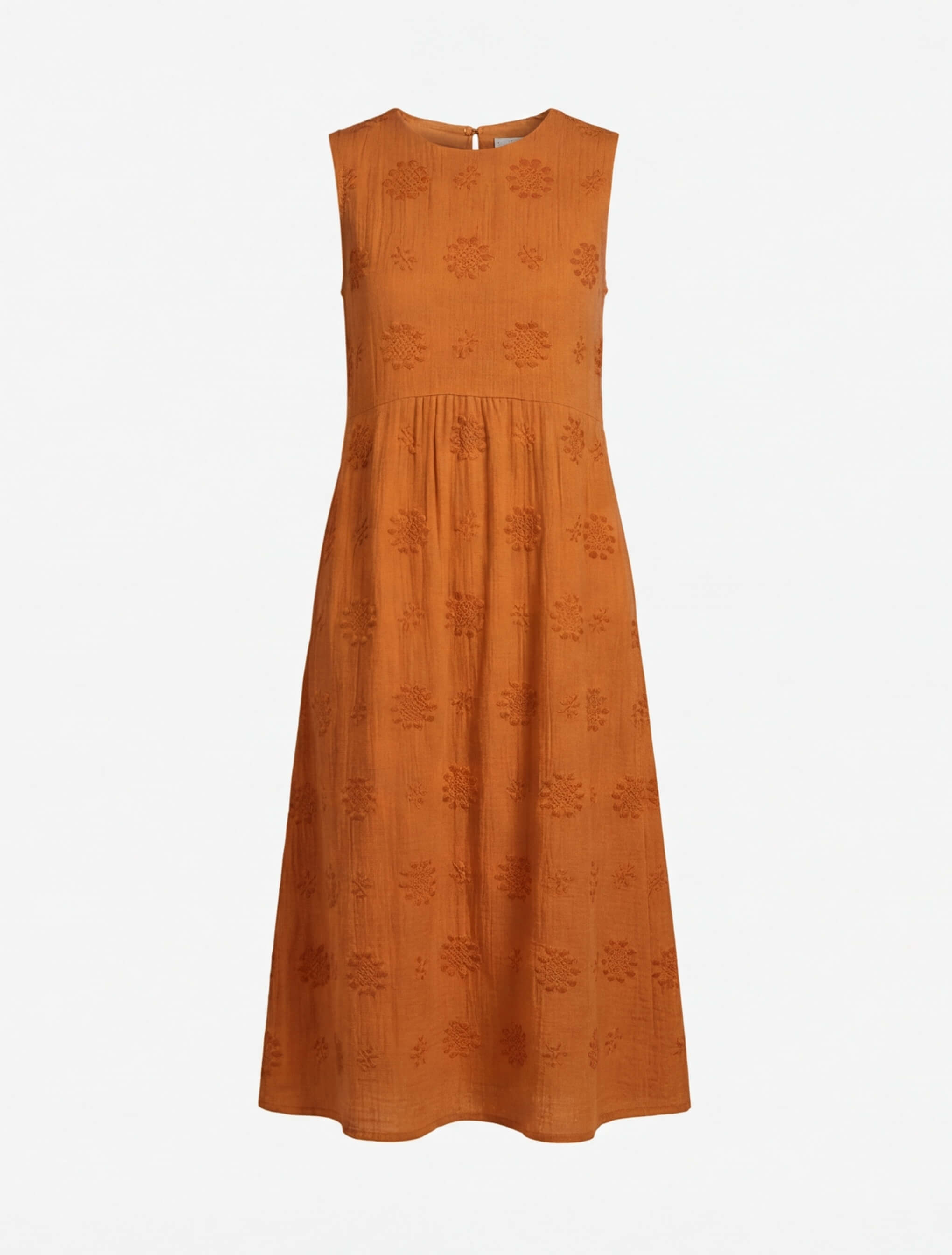 Paula | Women's Embroidered Sleeveless Midi Dress