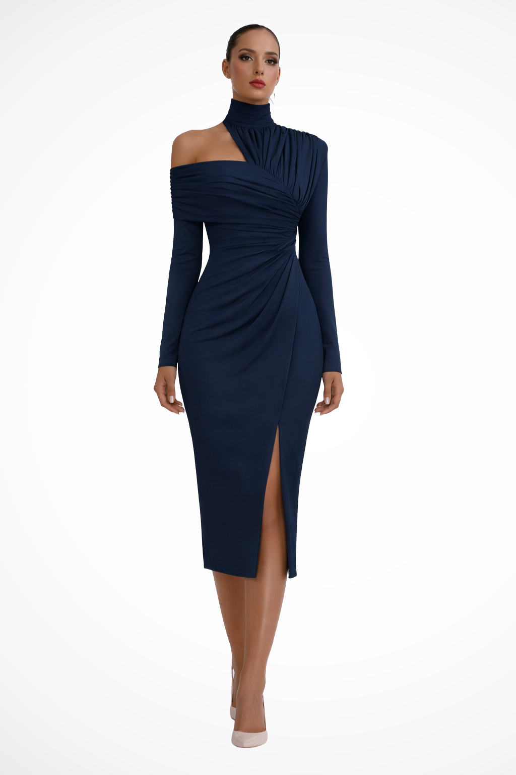 Alexia | Women Asymmetric One Shoulder Wedding Guest Midi Dress