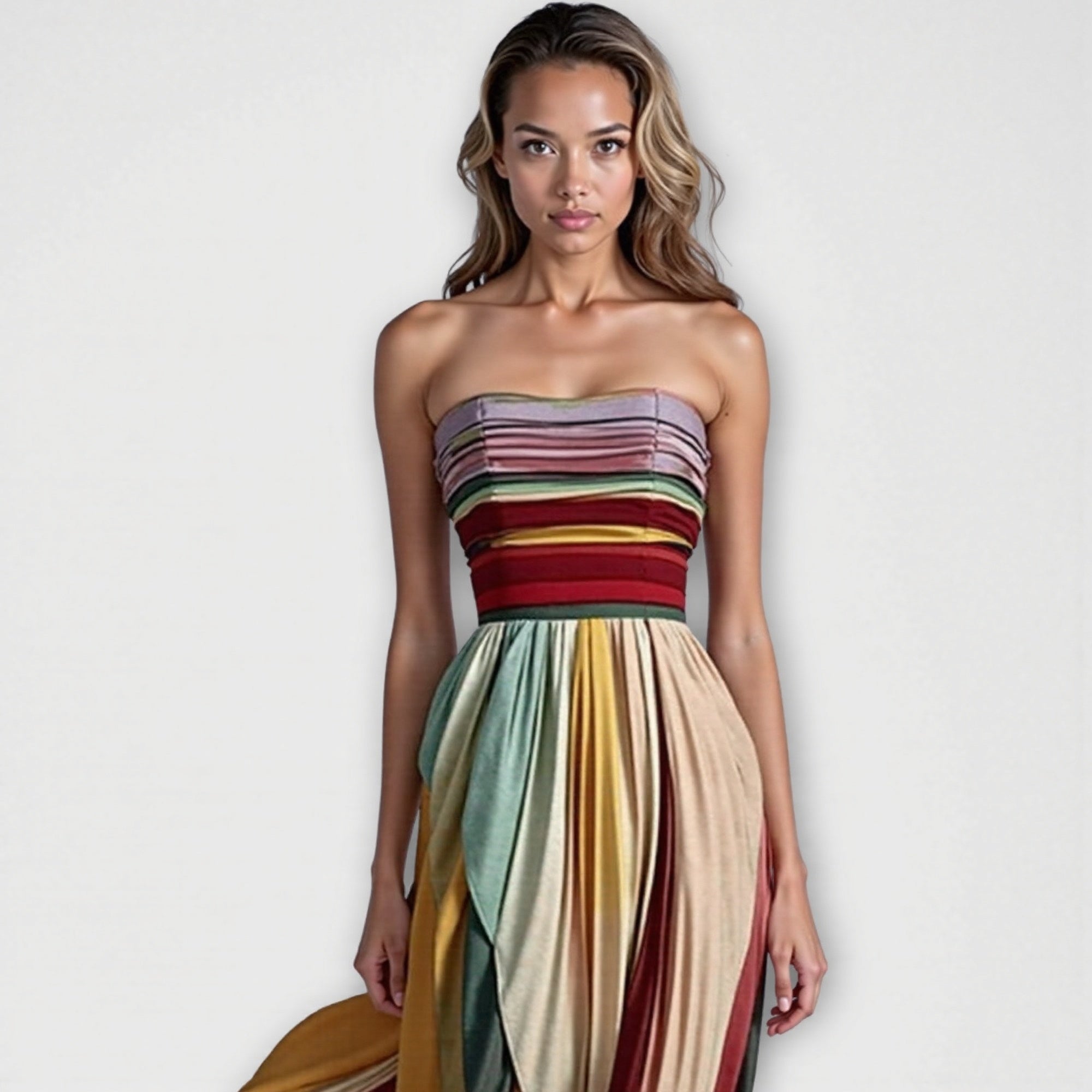 Luna | Ruffled Sunset Halter Dress