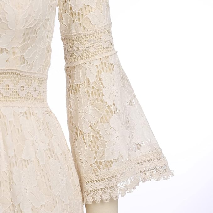 Violet | Women's Boho Lace Tiered Maxi Dress