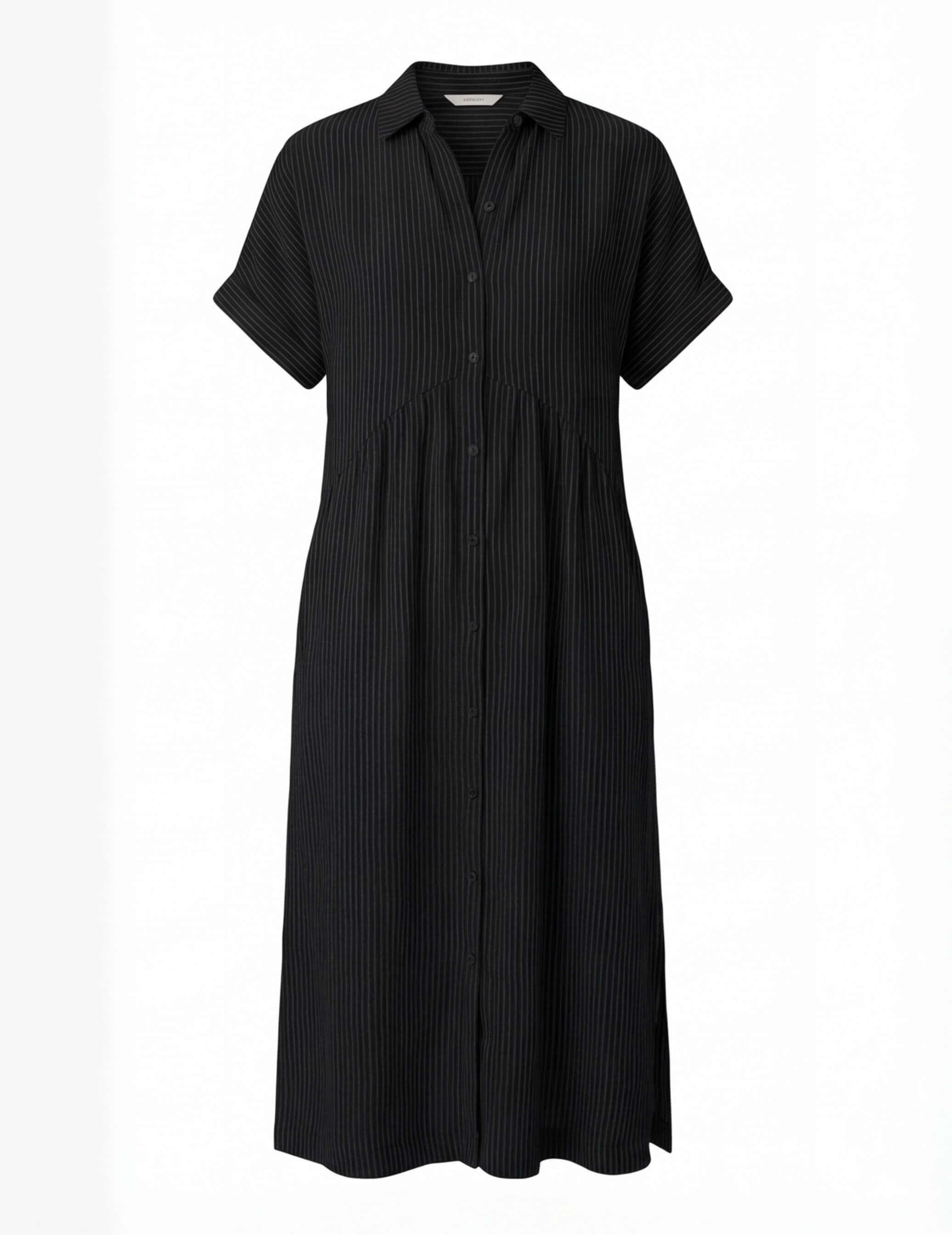 Tracey | Women's Striped Linen Shirt Midi Dress