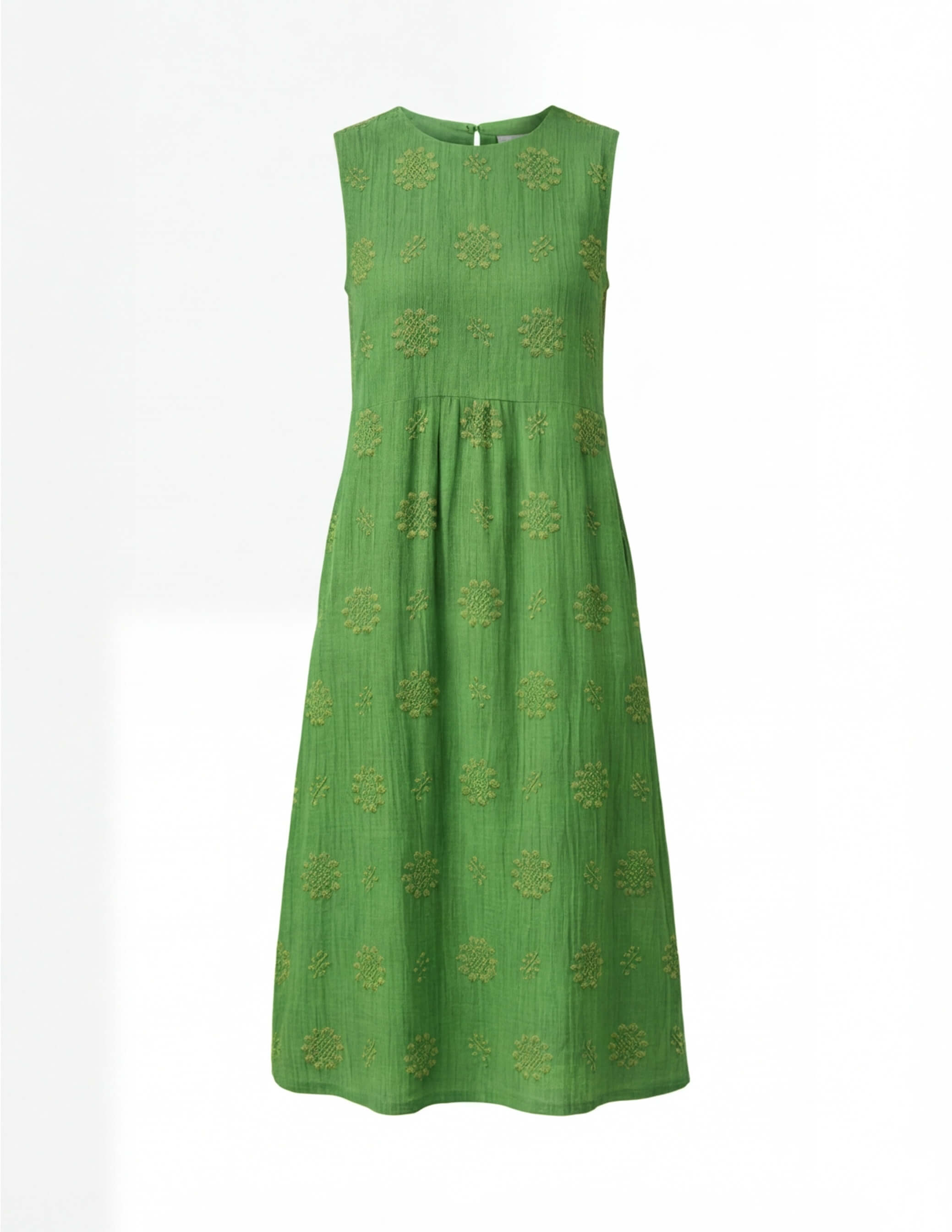 Paula | Women's Embroidered Sleeveless Midi Dress