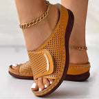 June | Women's Elegant Velcro Wedge Sandal
