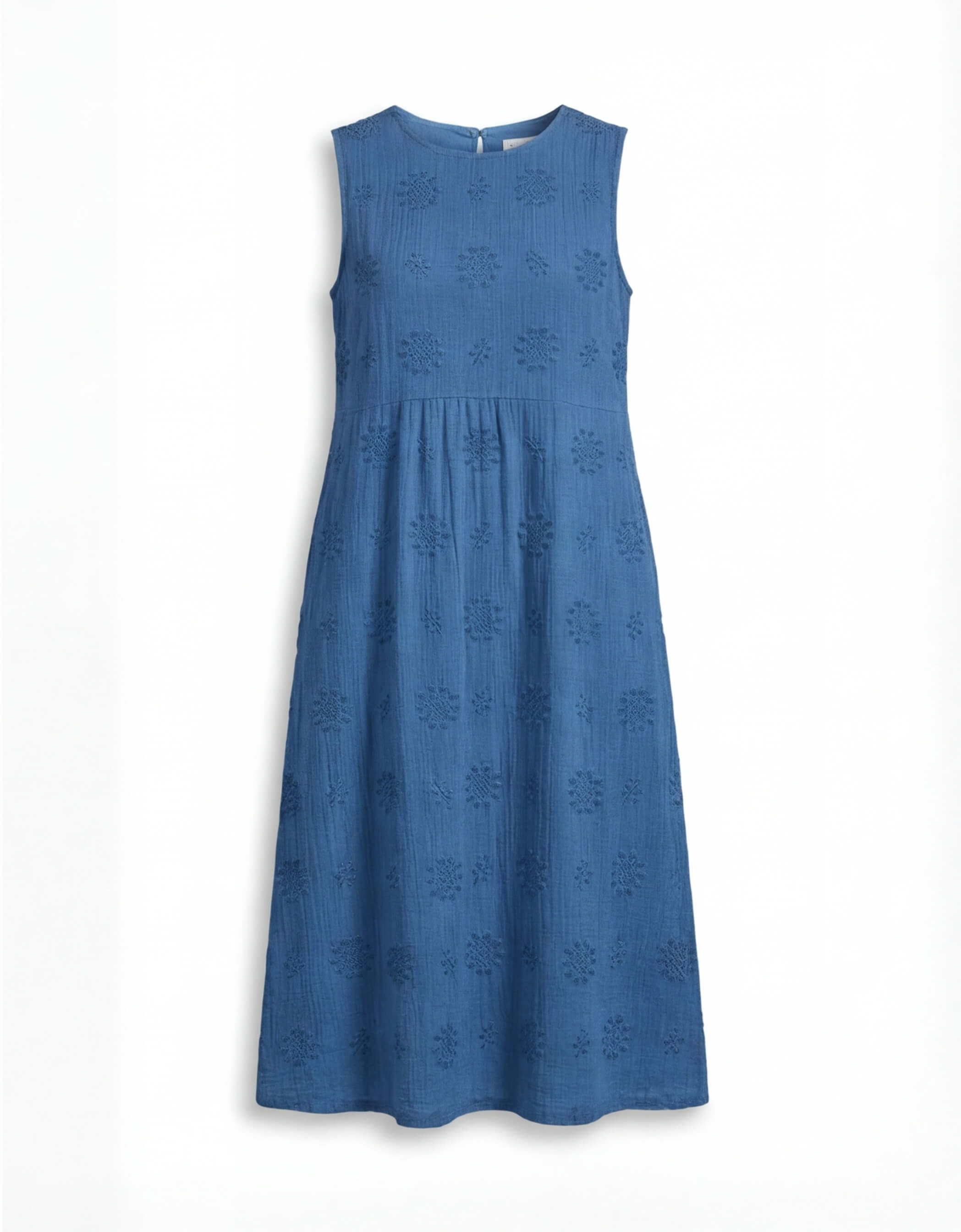 Paula | Women's Embroidered Sleeveless Midi Dress