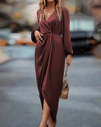 Ella | Women's Satin Twist-Front Maxi Dress