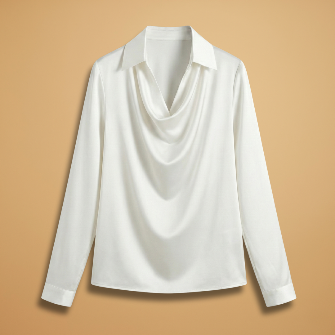 Grace | Women's Satin Cowl Neck Collar Blouse