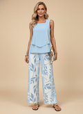 Wendy | Women's Layered Top & Floral Wide Leg Trouser Co-ord Set