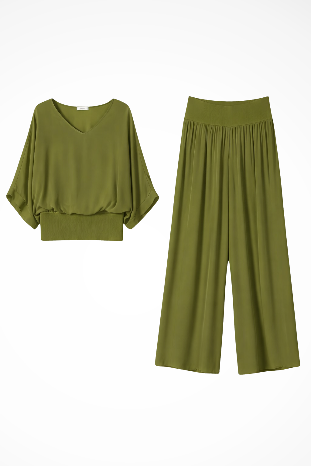 Margo | Women Elegant Layered Top and Wide Leg Trousers 2 Piece Set