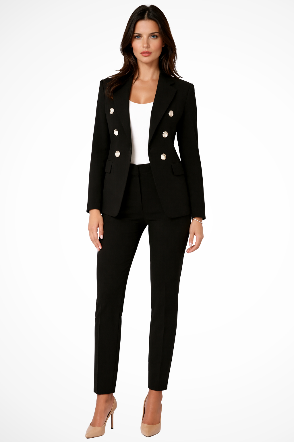 Maeve | Women Button Detail Blazer and Trousers Suit Set