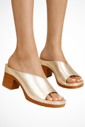 Rosa | Women Open Toe Slip On Block Heel Mules