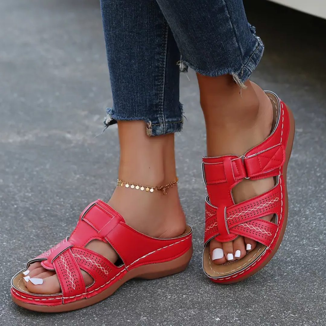 Rosa | Women's Velcro Cut-Out Comfort Sandal