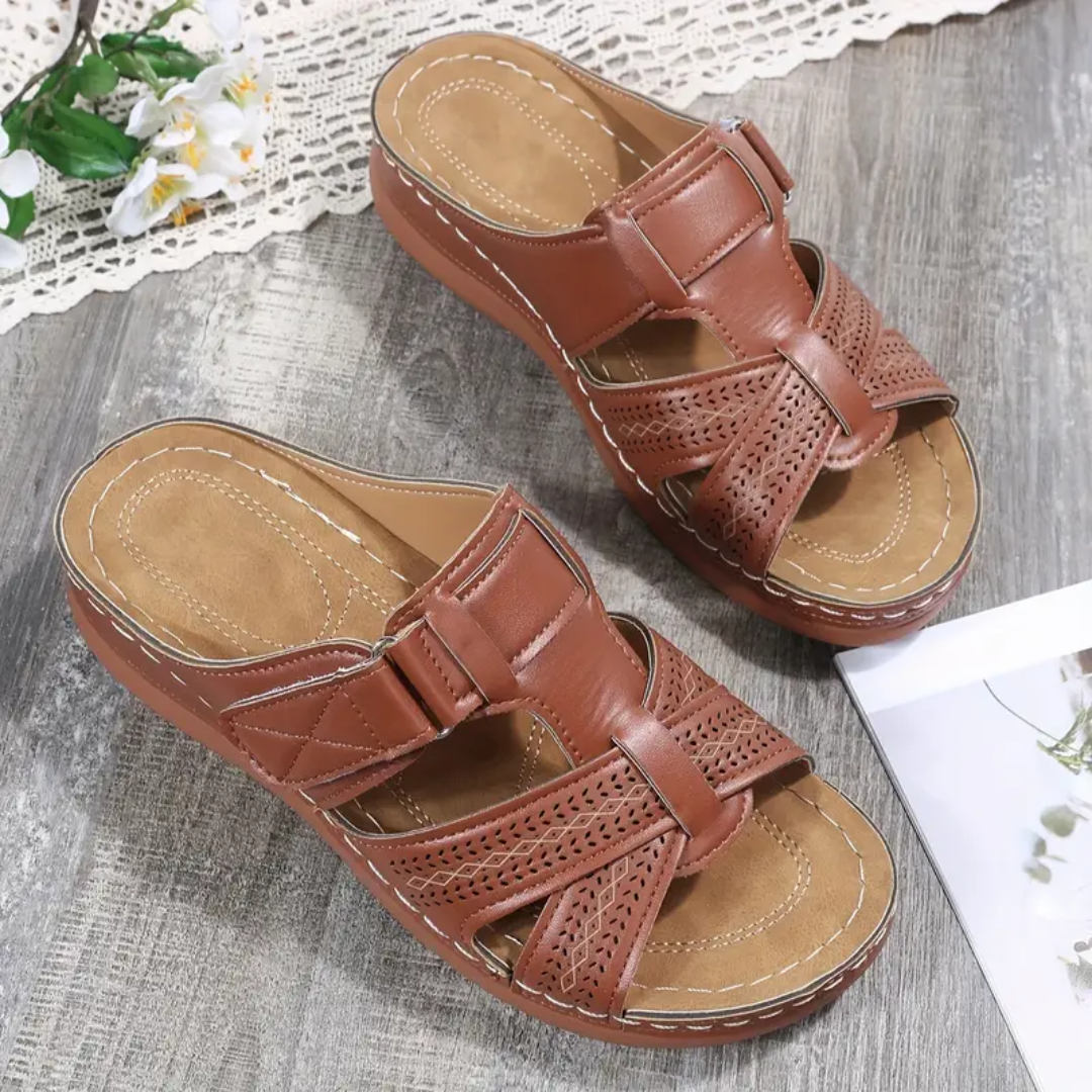 Rosa | Women's Velcro Cut-Out Comfort Sandal