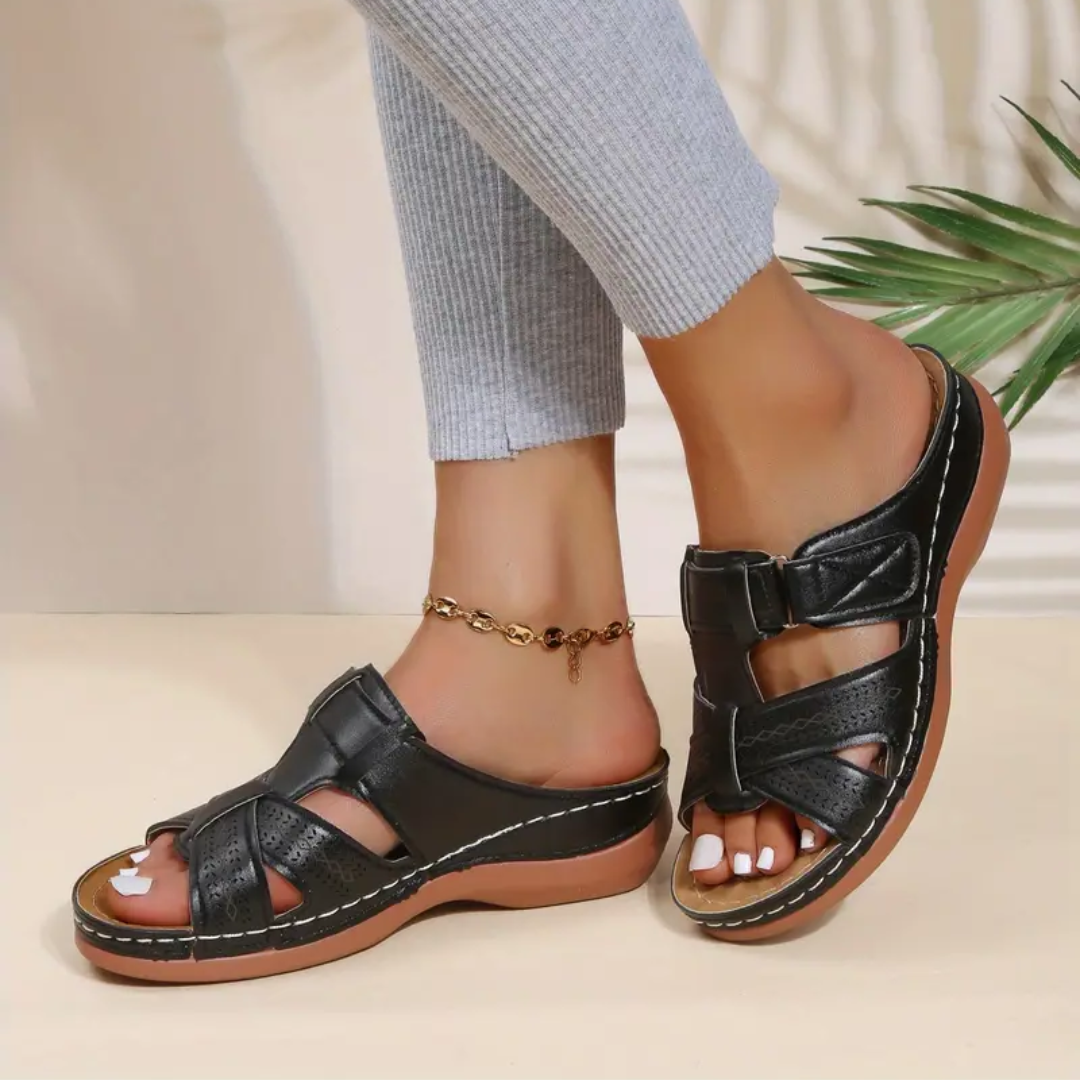Rosa | Women's Velcro Cut-Out Comfort Sandal