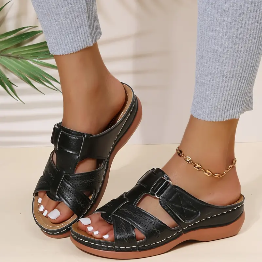 Rosa | Women's Velcro Cut-Out Comfort Sandal
