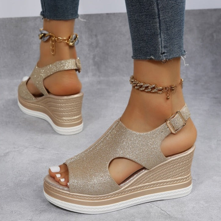 Molly | Women's Shimmer Platform Wedge Sandal