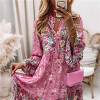 Poppy | Women's Boho Print Tiered Midi Dress