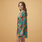 Rosie | Women's Tropical Print Kimono, Bikini Top & Brief Set